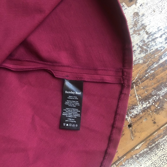 SUNDAY BEST Aritzia Sparrow Dress Fit & Flare Dress Maroon Burgundy S Like New - Picture 9 of 11